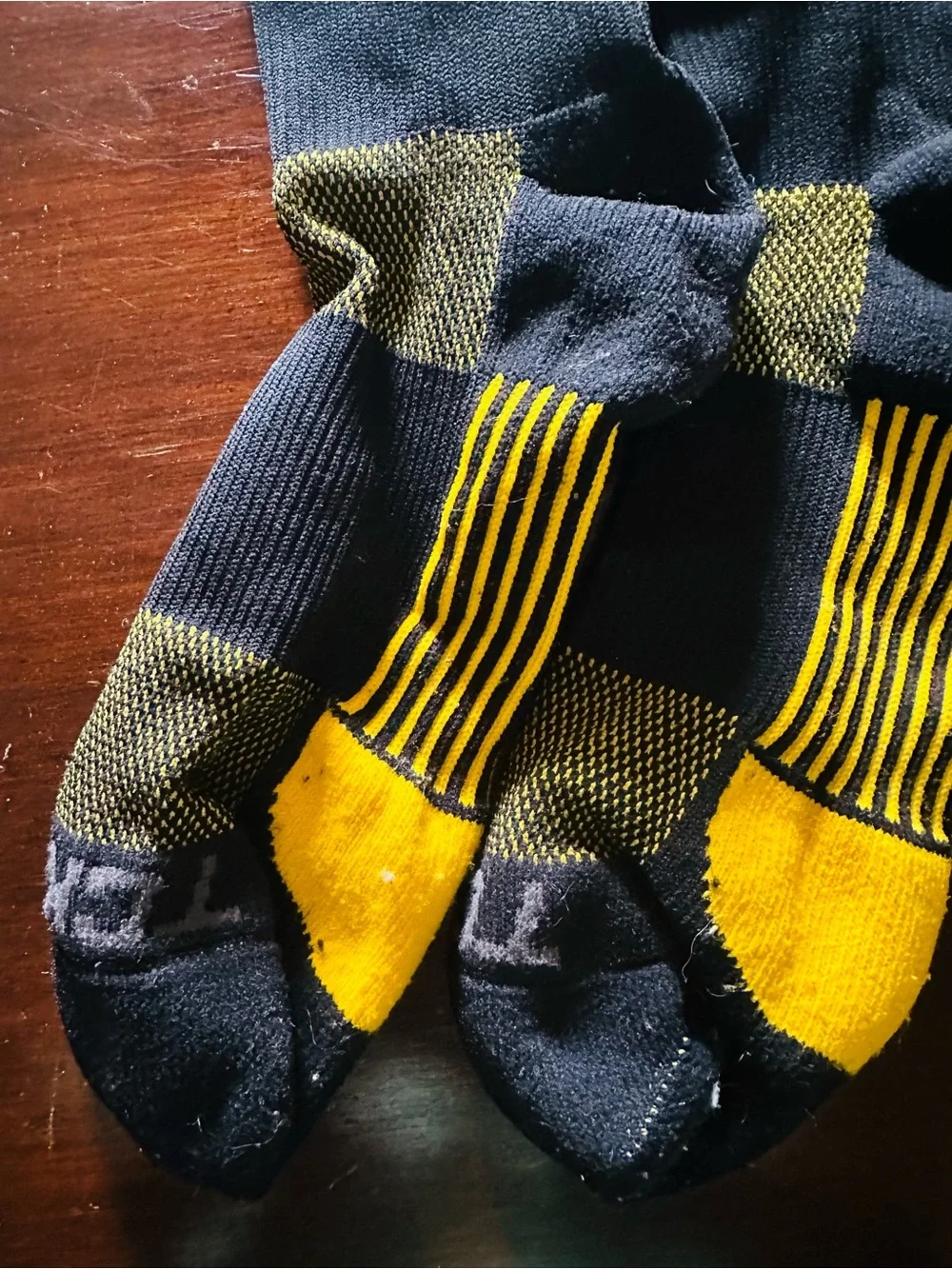 Boy’s 2 Pair Athletic Long Crew Socks - Yellow and Black